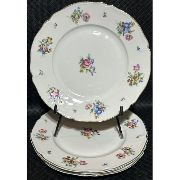 Hutschenreuther Selb 4 Dinner Plates Pasco The Bristol Vintage c1946-48 VGUC